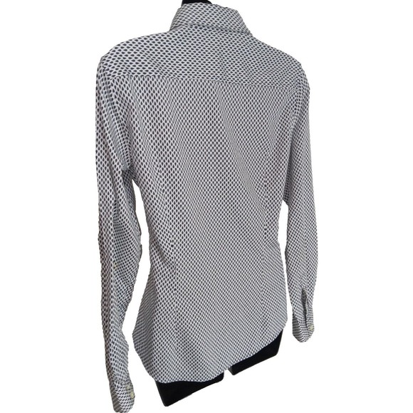 Banana Republic Women's Non Iron Shirt Business Collared Long Sleeve Geomatric 6 - Picture 7 of 9